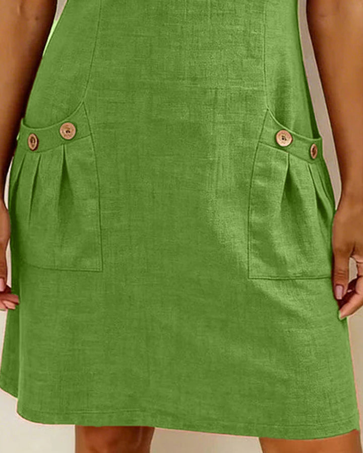 Robe Courte Femme Élégante avec Poches et Col Zippé Moderne
