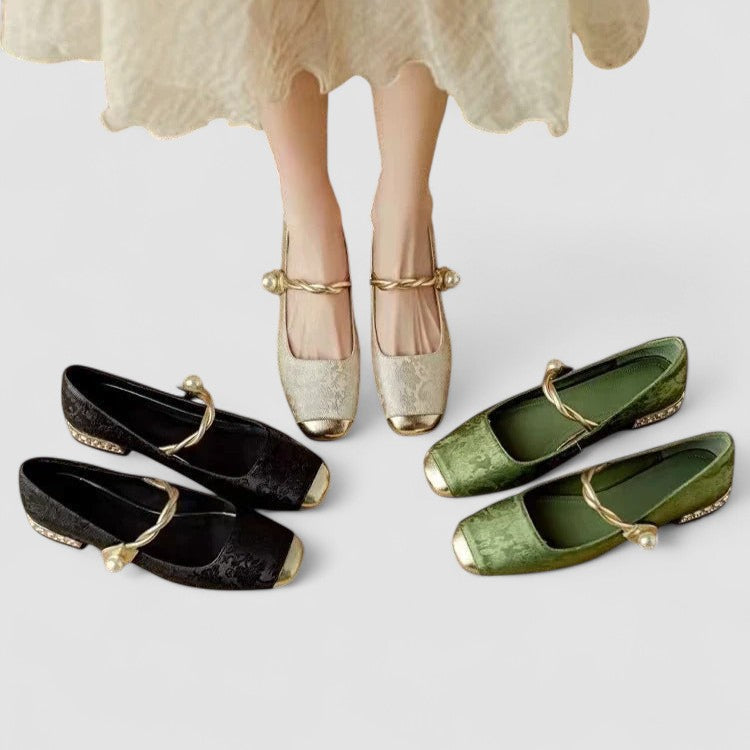 Secretique | Babies Satinées Talon Bijou Camille