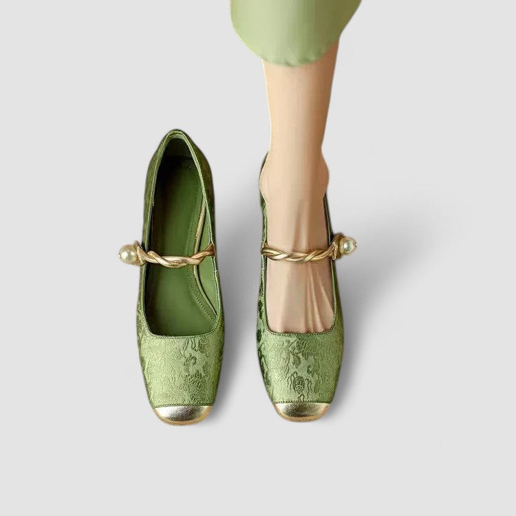 Secretique | Babies Satinées Talon Bijou Camille