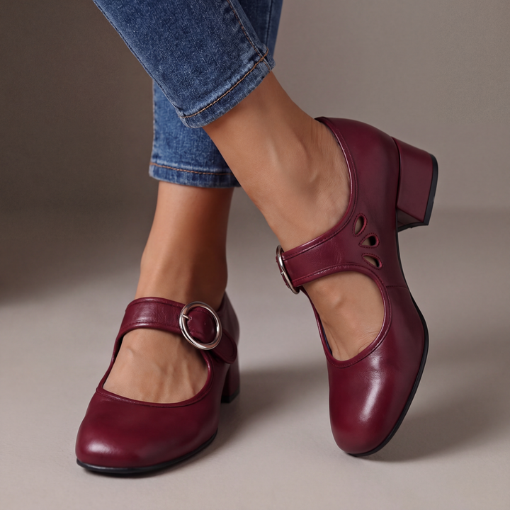 Veronique - Babies en Cuir à Talon
