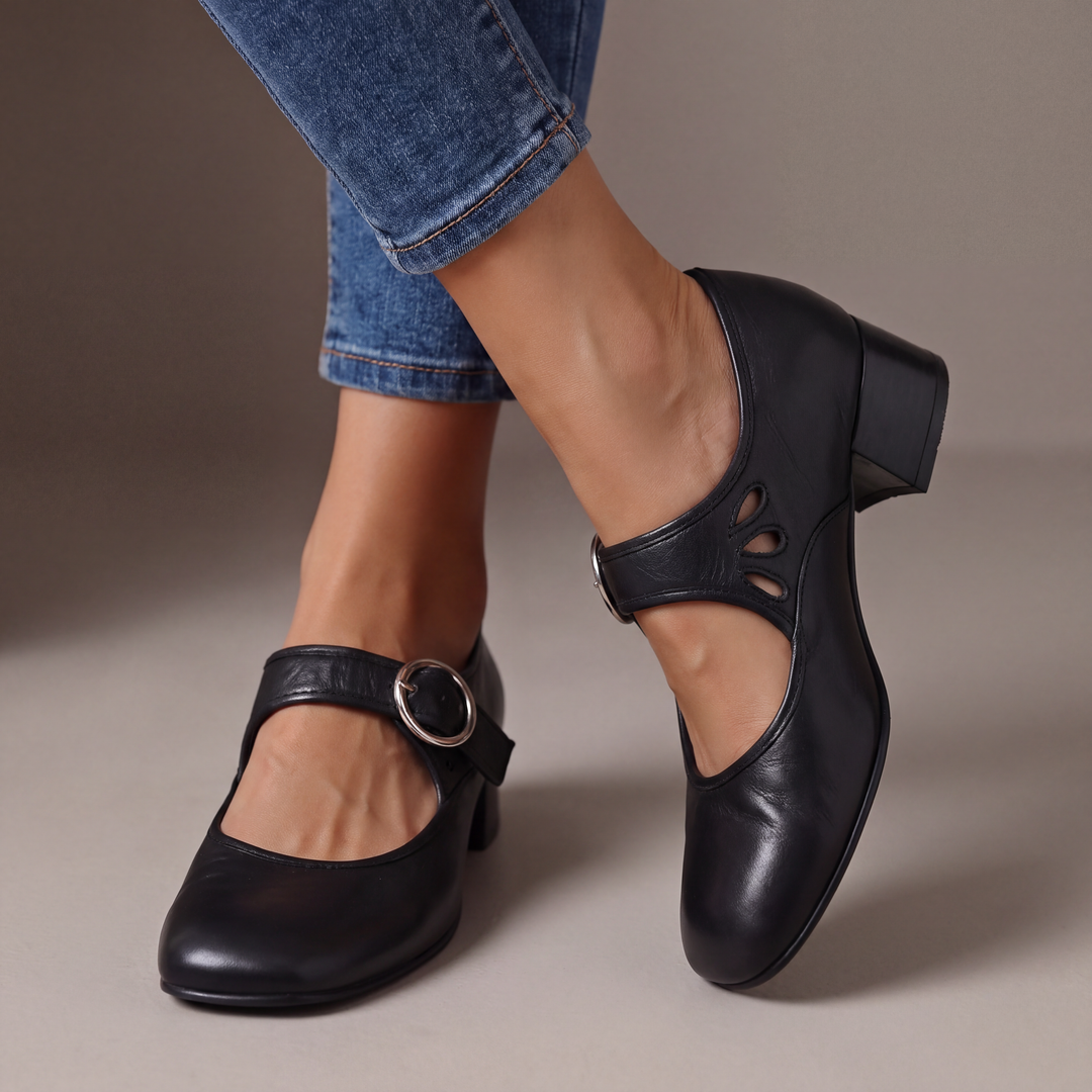 Veronique - Babies en Cuir à Talon