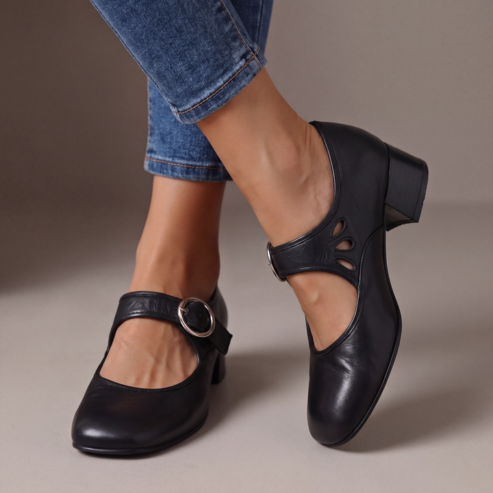Veronique - Babies en Cuir à Talon