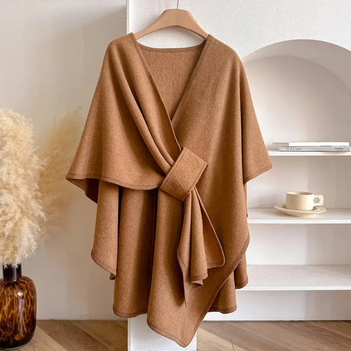 Écharpe poncho femme en laine douce – accessoire élégant, chaud et polyvalent toutes saisons