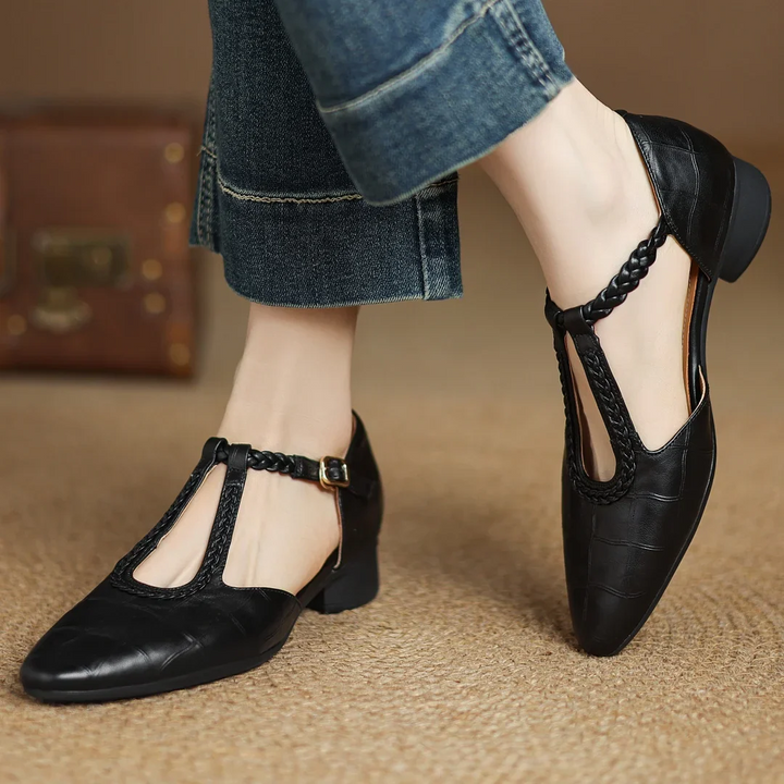 Chaussures Mary Jane femme à bride tressée et finition élégante