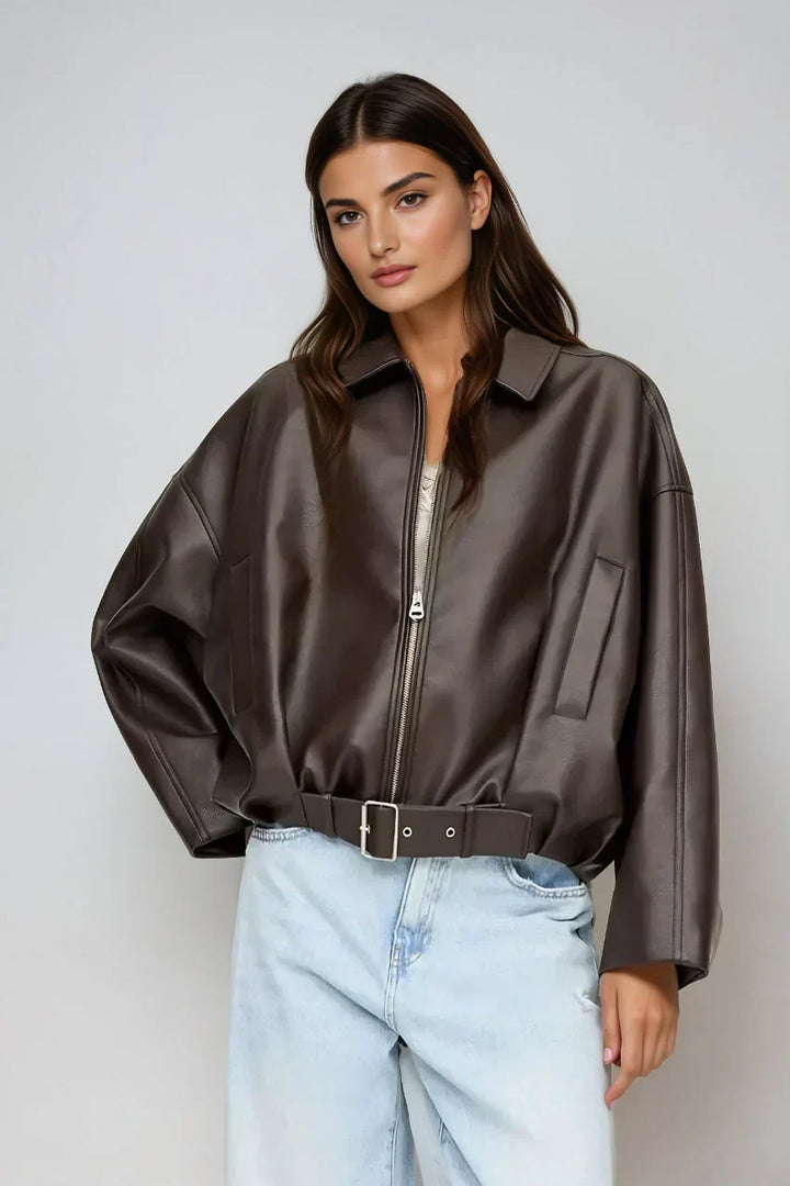DELACROIX | VESTE EN CUIR MARRON
