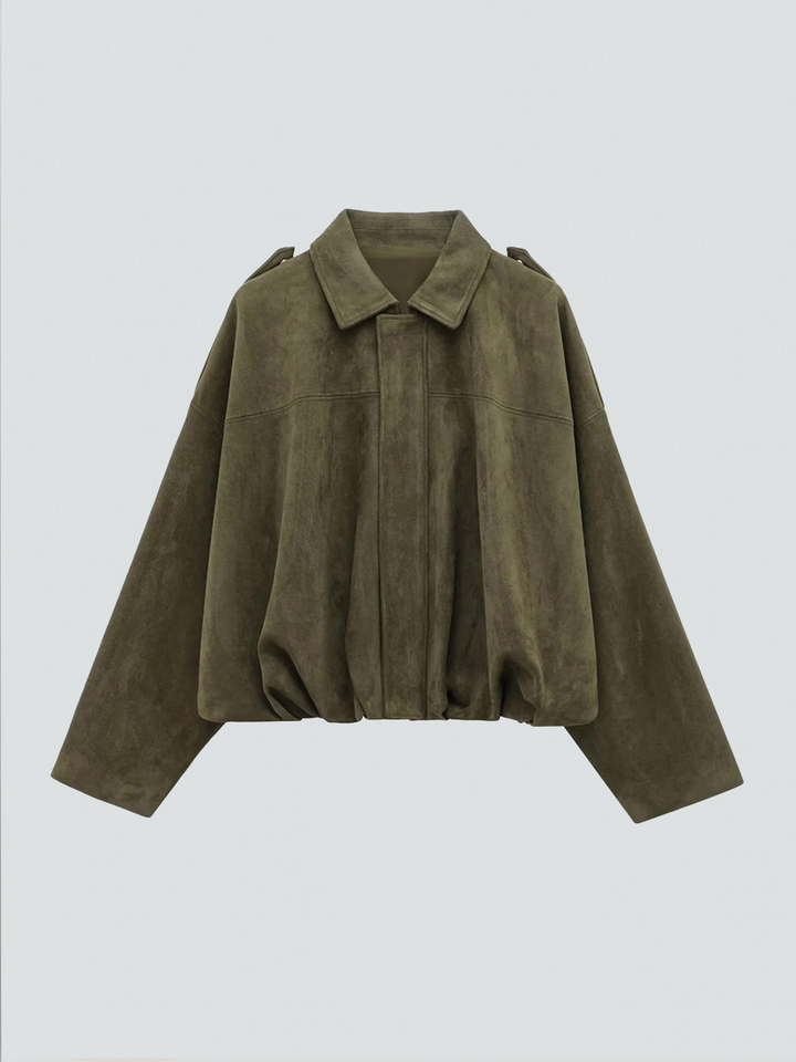 Veste femme oversize effet suédé coupe ample pour style urbain quotidien
