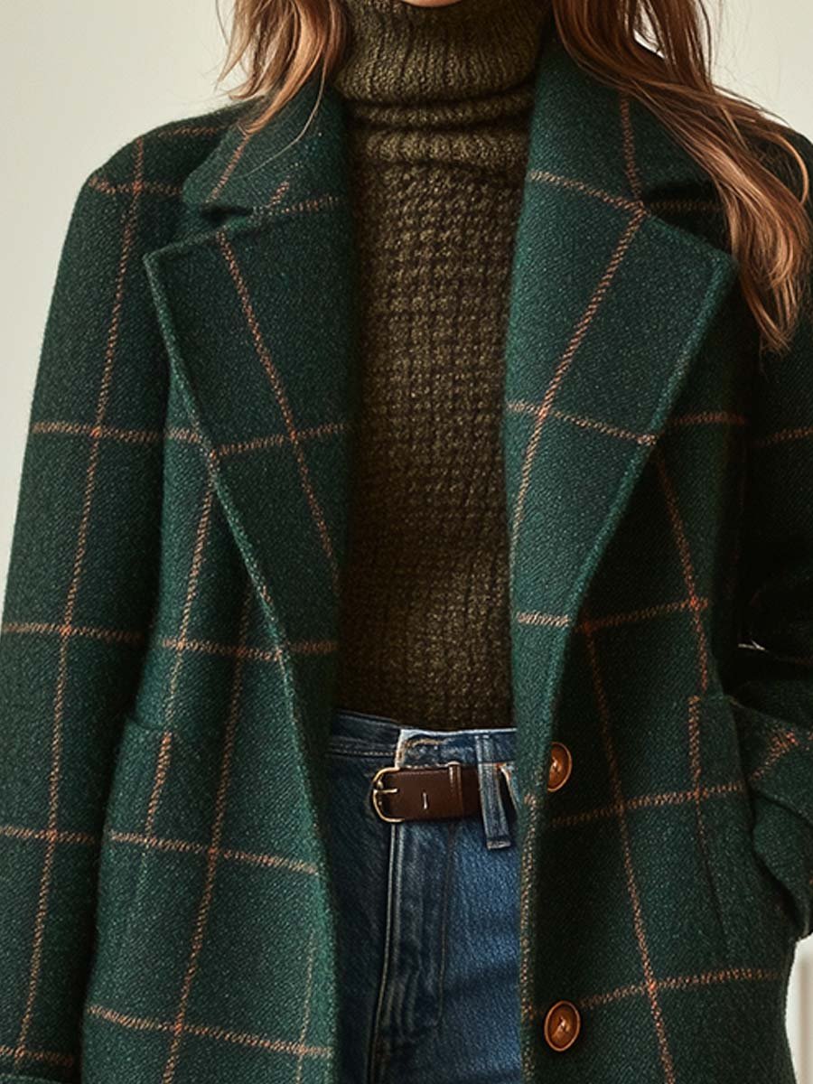 DELACROIX | MANTEAU EFFET LAINE À CARREAUX