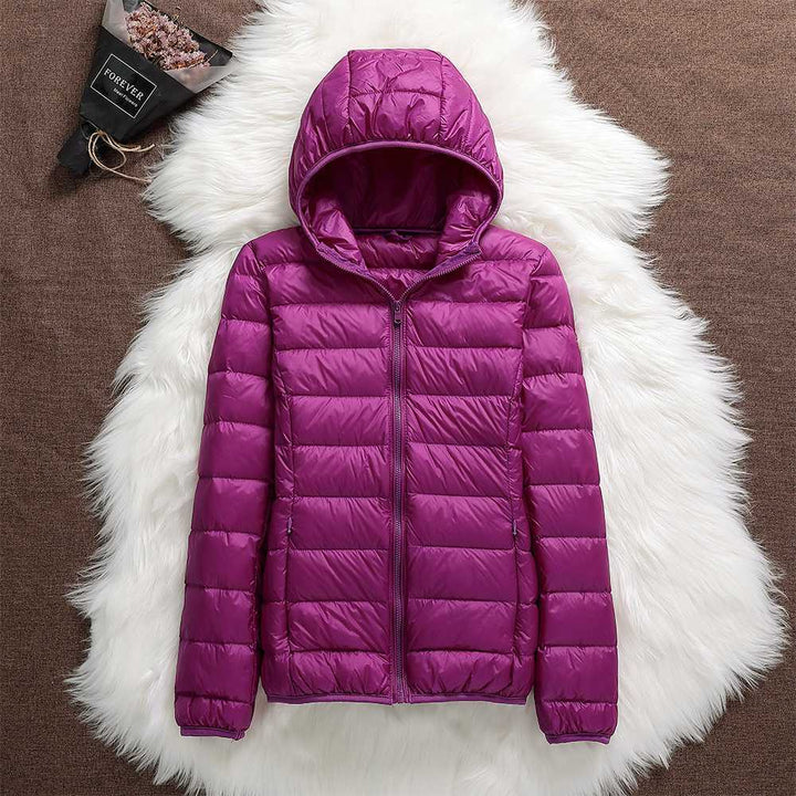 Doudoune légère femme à capuche – veste matelassée compacte pour mi-saison et hiver