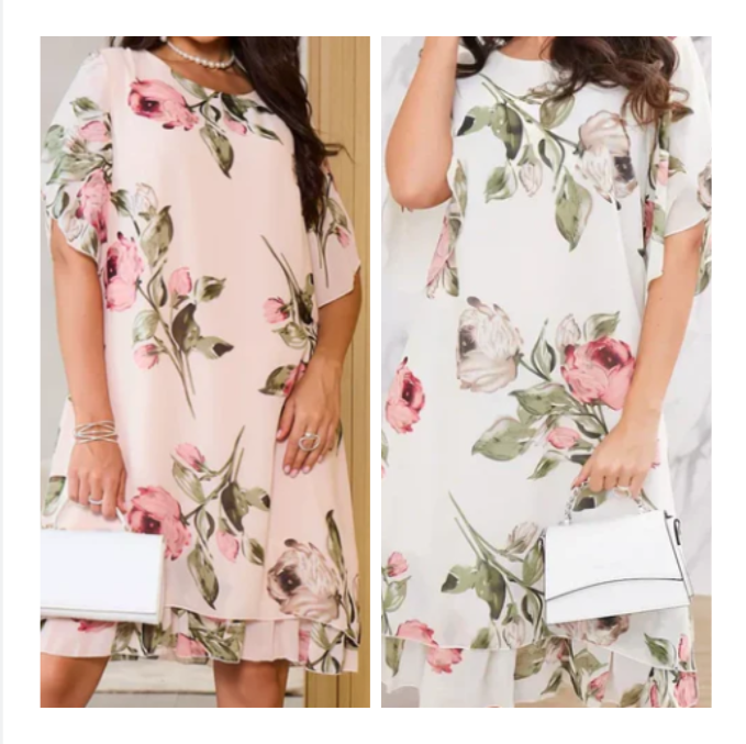 Robe Femme Mousseline Imprimée Coupe A Fluide Élégante Été