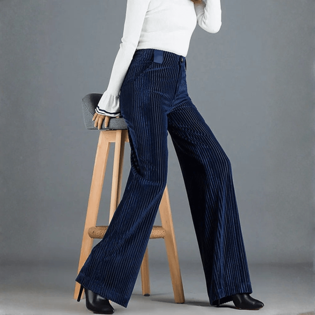 DELACROIX | PANTALON EN VELOURS TRICOTÉ TAILLE HAUTE POUR FEMME