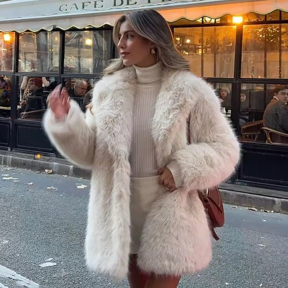 Manteau femme hiver fausse fourrure coupe élégante douce usage quotidien