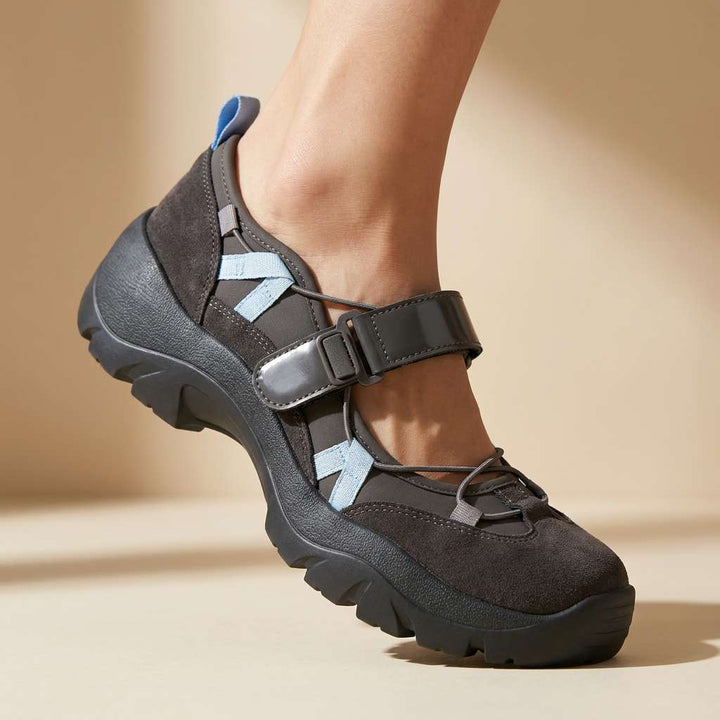 Chaussures confort femme à bride réglable et semelle épaisse