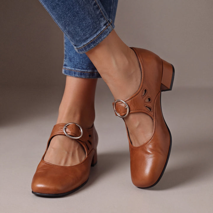 Veronique - Babies en Cuir à Talon