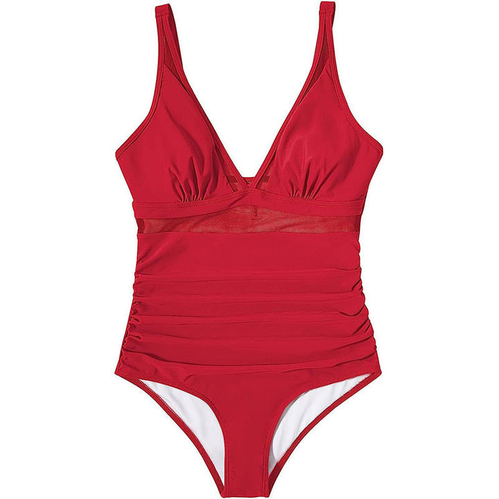 Maillot De Bain Femme Une Pièce Maille Transparente Taille Haute Plage