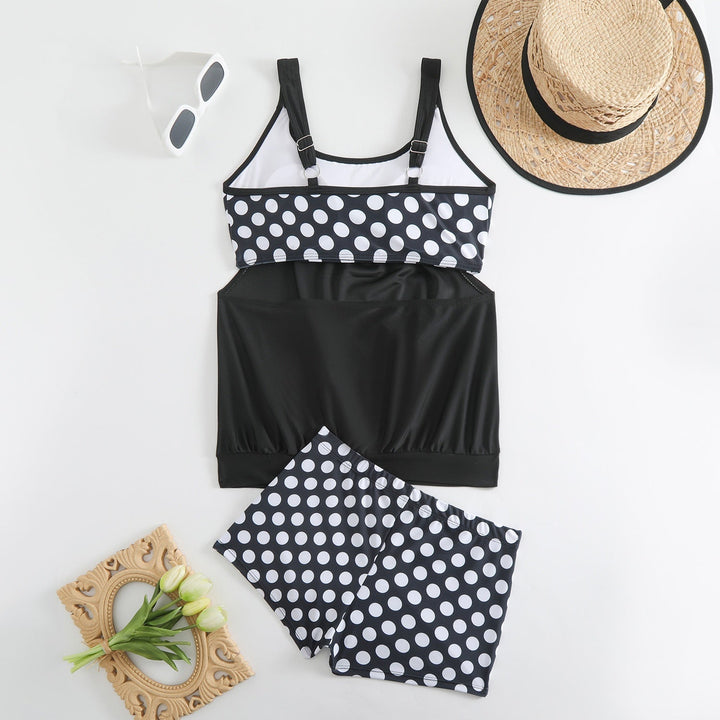 Maillot de Bain Femme 2 Pièces Taille Haute à Pois Style Rétro Été