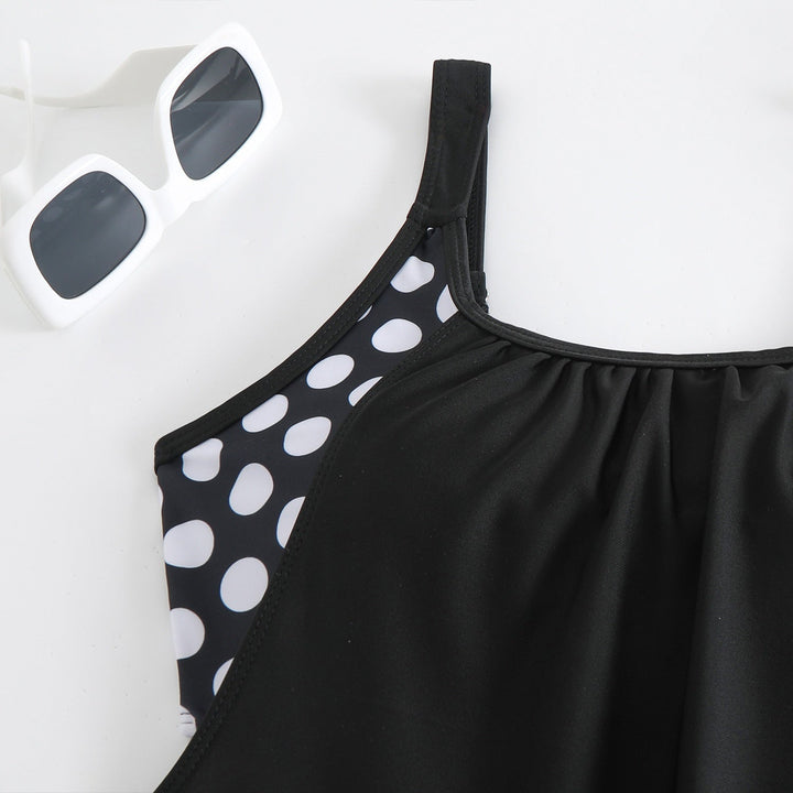 Maillot de Bain Femme 2 Pièces Taille Haute à Pois Style Rétro Été