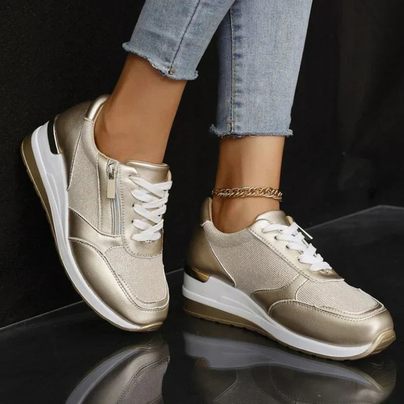 Baskets Femme Confort Zip Latéral Semelle Amortissante Moderne