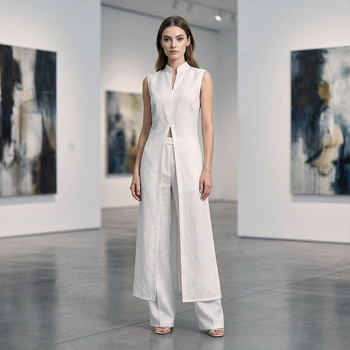 Ensemble Femme Coton Élégant avec Fente Moderne