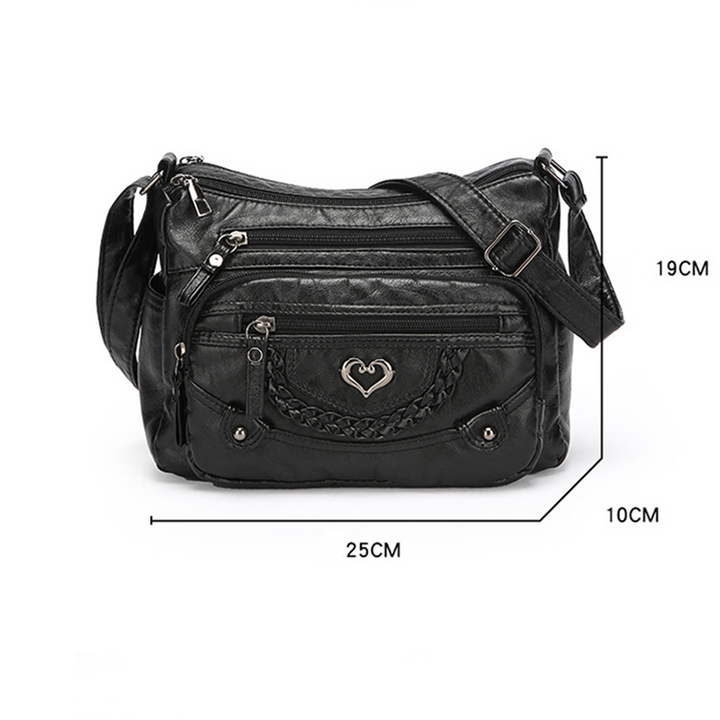 Sac Bandoulière Femme Multipoches en PU Souple Style Quotidien