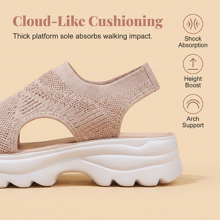 Sandales femme à plateforme en mesh respirant