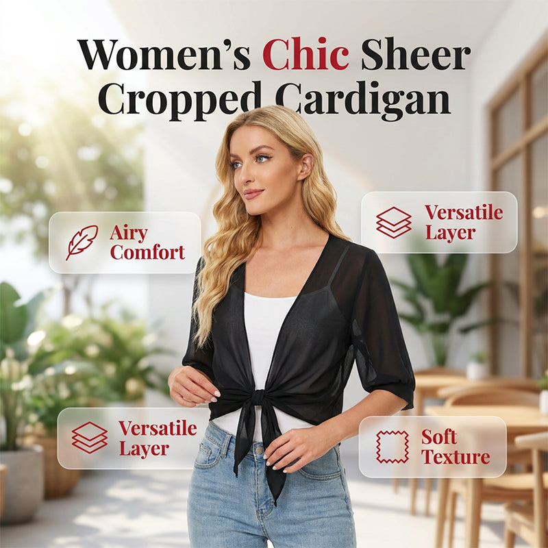 Haut femme en chiffon transparent avec nœud à l’avant