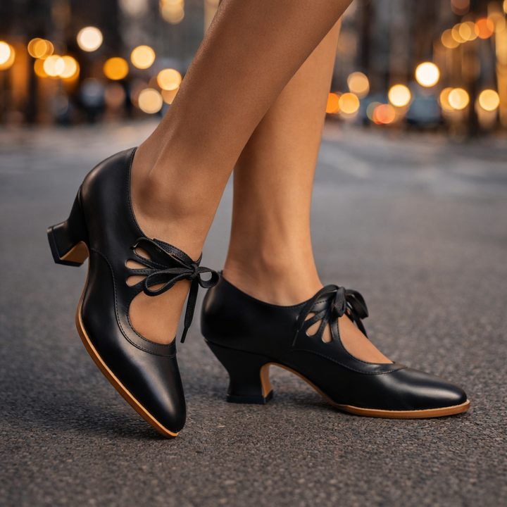 Sylvie- Escarpins Lacés Rétro