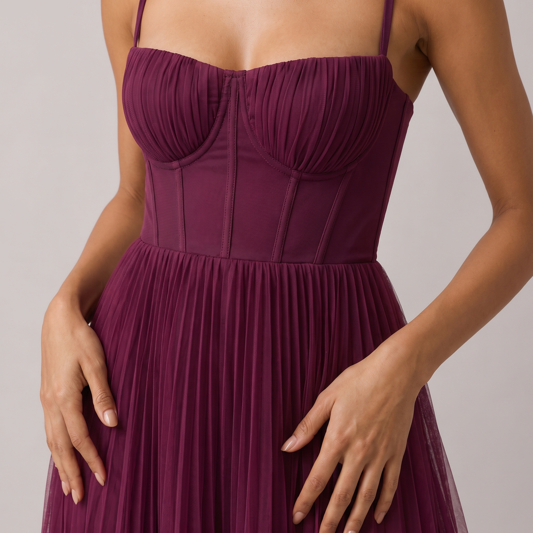 Tamara -  Robe midi corset élégante